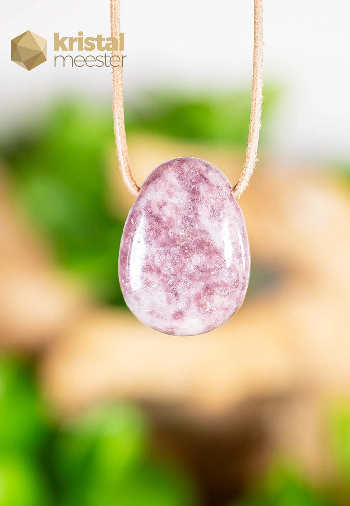 Lepidoliet hanger, doorboord - nr. 1