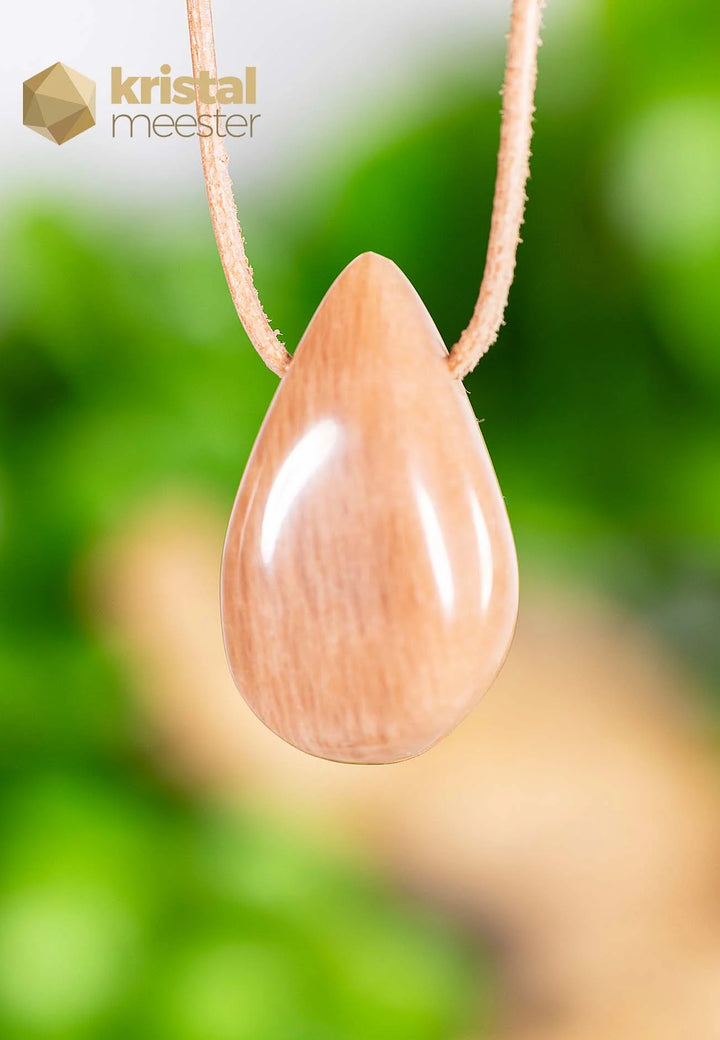 Moonstone Apricot Drop Shaped Pendant - no. 3