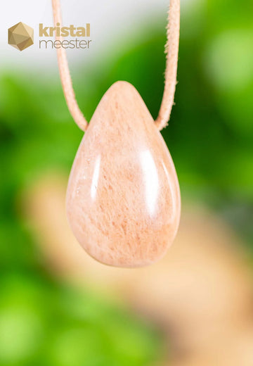 Moonstone Apricot Drop Shaped Pendant - no.4