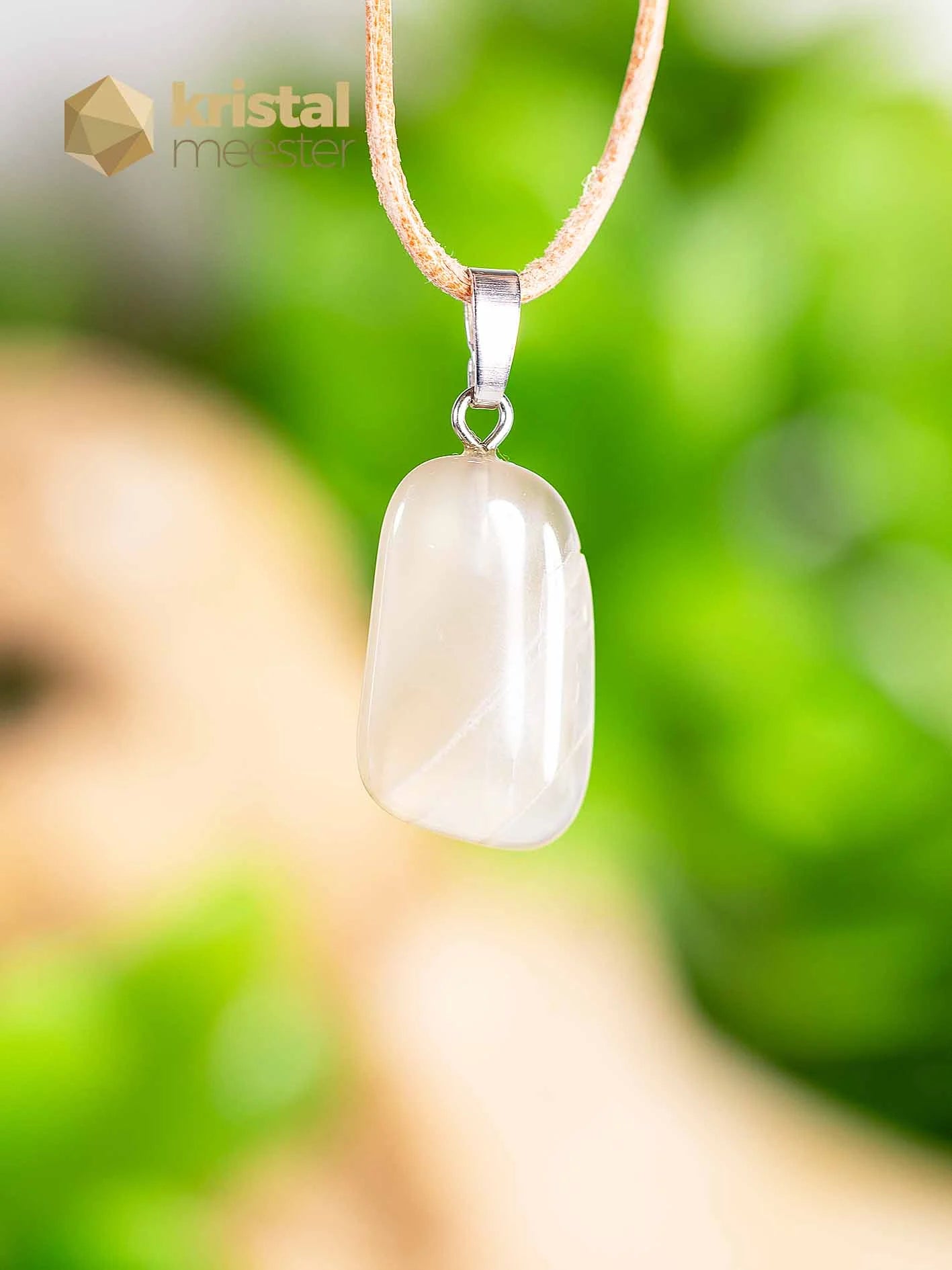 Moonstone EX pendant with silver loop - no. 6