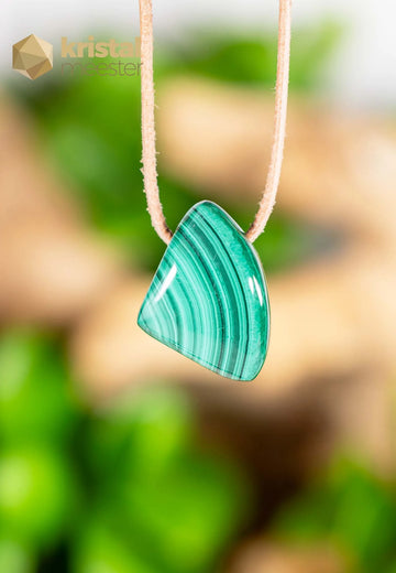 Malachiet hanger doorboord - nr. 3