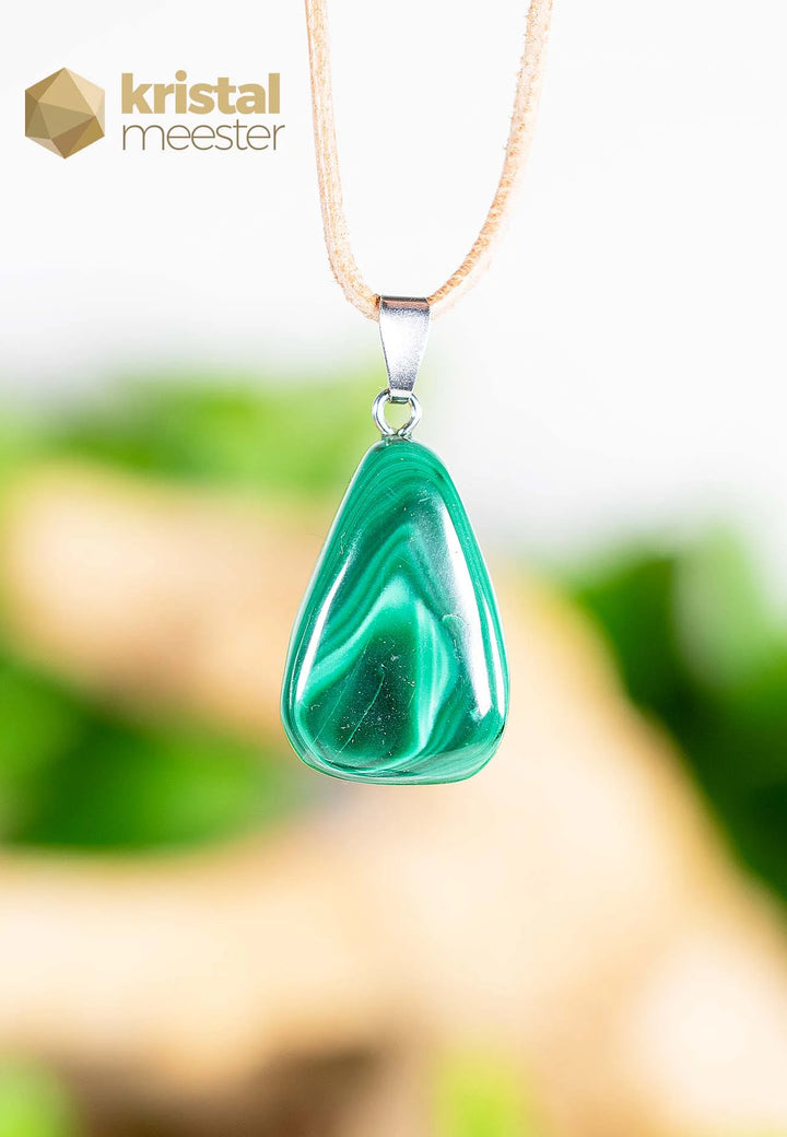 Malachite Pendant with silver loop - no. 5