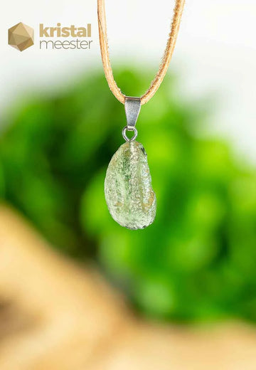 Moldavite pendant with silver loop - no. 1