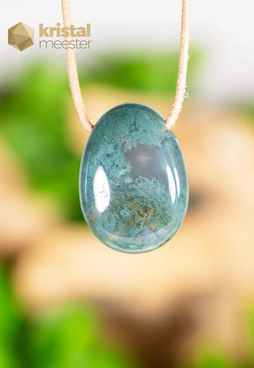 Moss Agate Pendant, drilled - no. 4