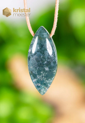 Moss Agate Pendant, oval - no. 2