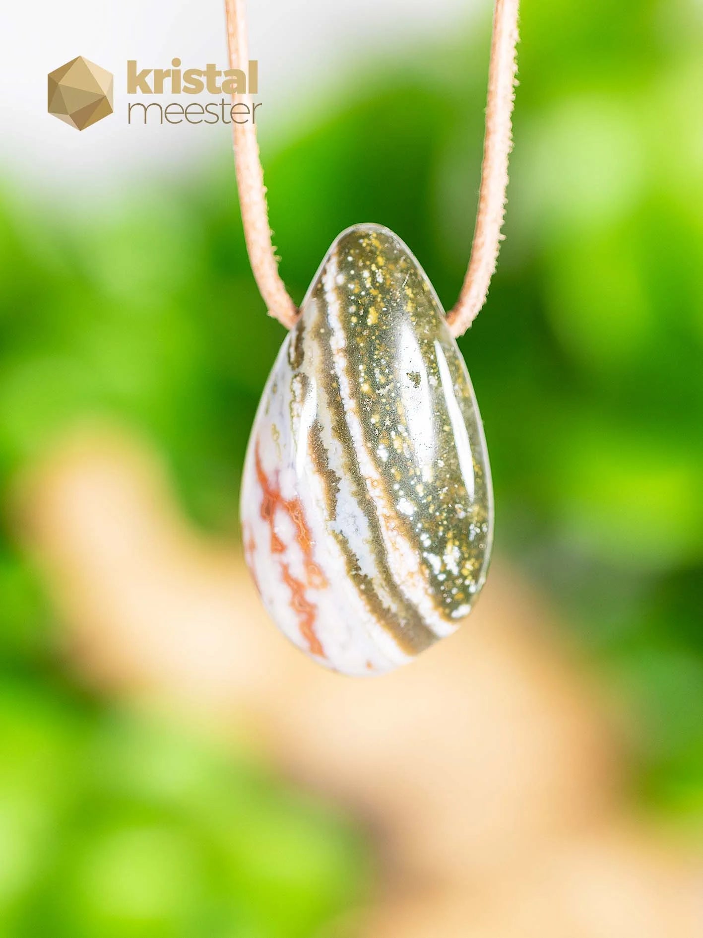 Ocean Jasper drop shaped pendant - no. 4
