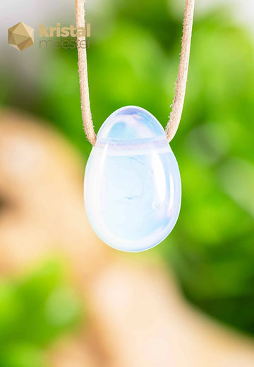 Opalite pendant, drilled (man-made) - no. 1