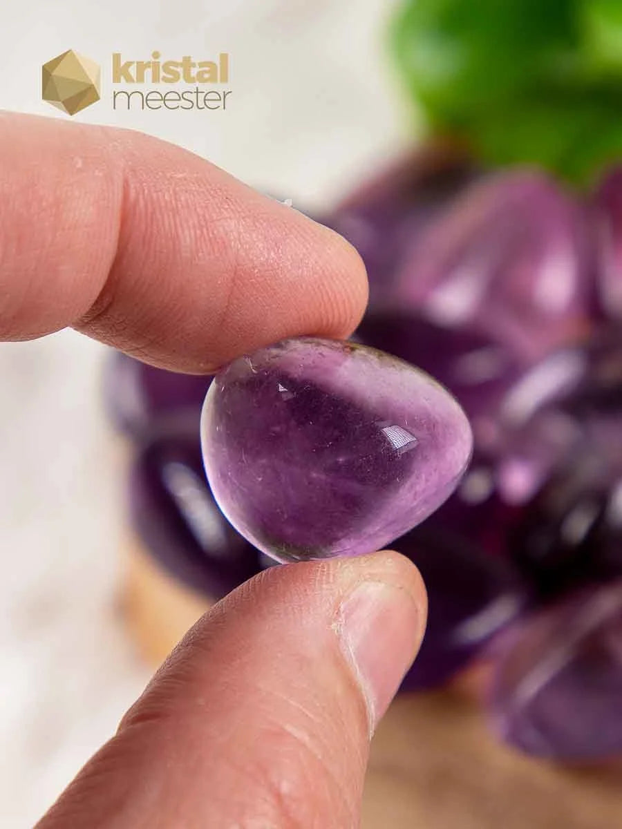 Purple Fluorite tumbled stones EX - Size S