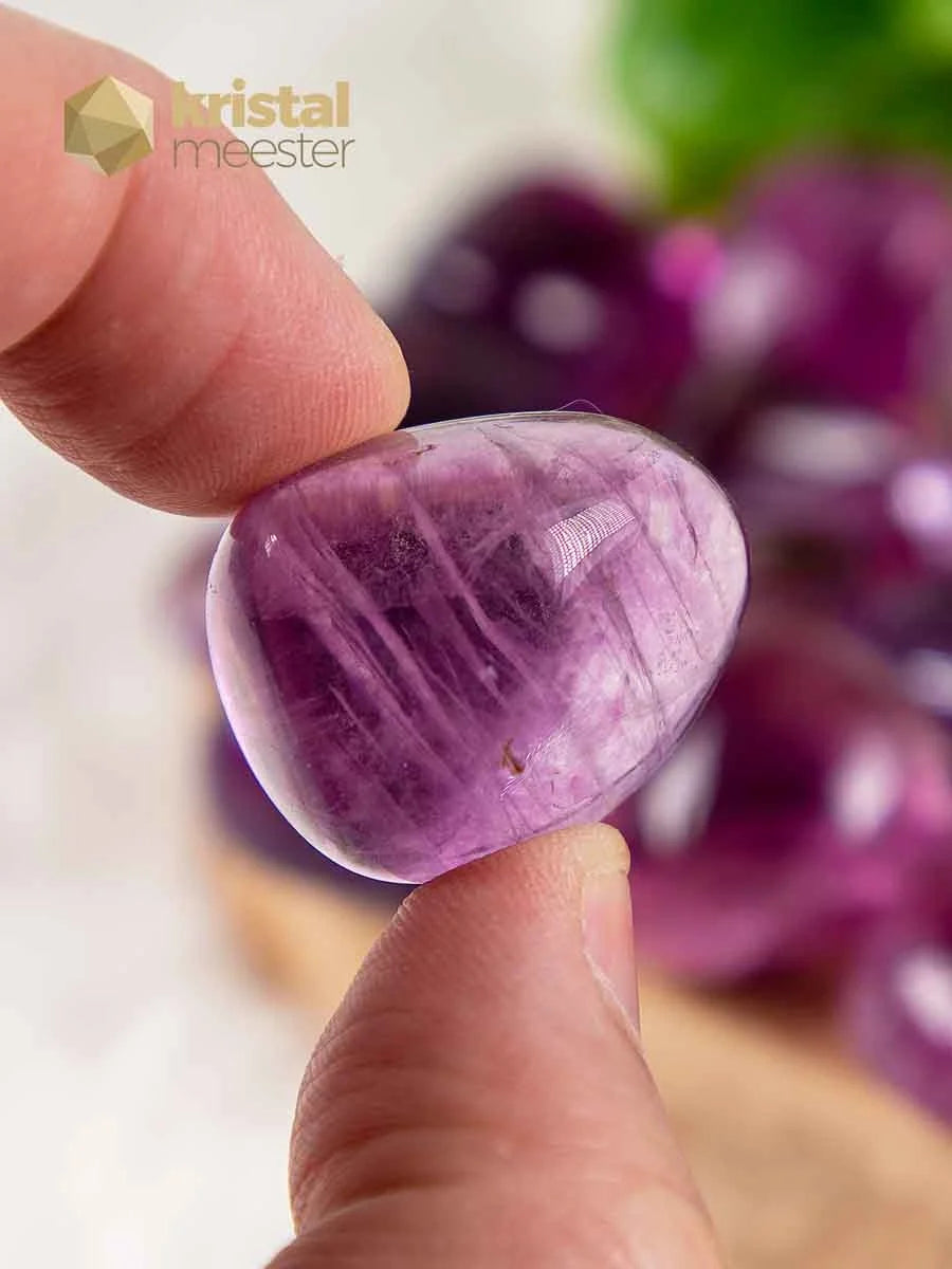 Purple Fluorite tumbled stones EX - Size M