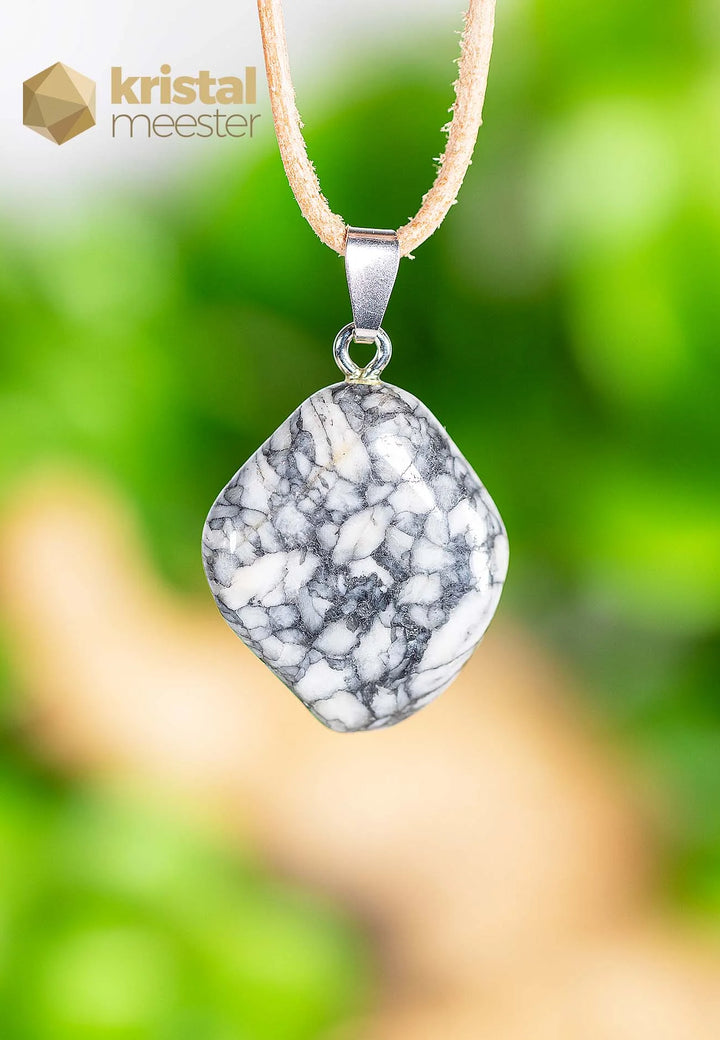 Pinolite Pendant with silver loop - no. 1
