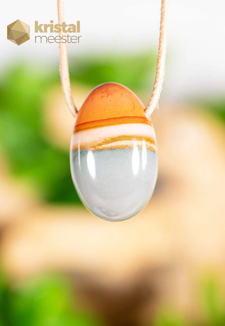 Polychroom Jaspis druppelhanger - nr. 4