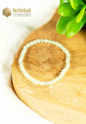 Prehniet Facet Geslepen Armband 3-4 mm