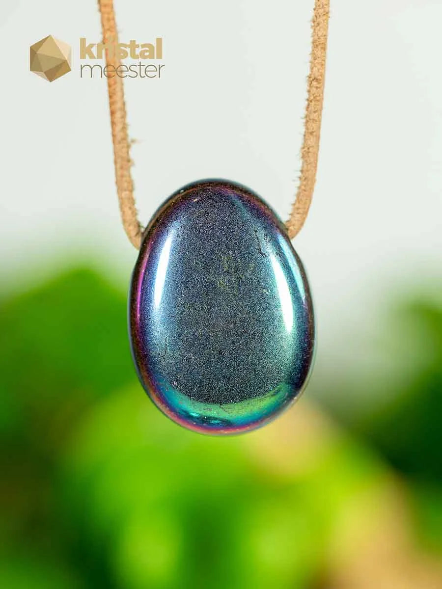 Hematite Rainbow pendant - drilled - no. 1 (Treated)
