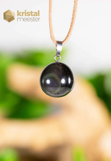 Rainbow Obsidian Pendant with silver loop - no. 2