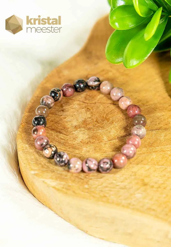 Rhodoniet Kogelarmband - 8 mm
