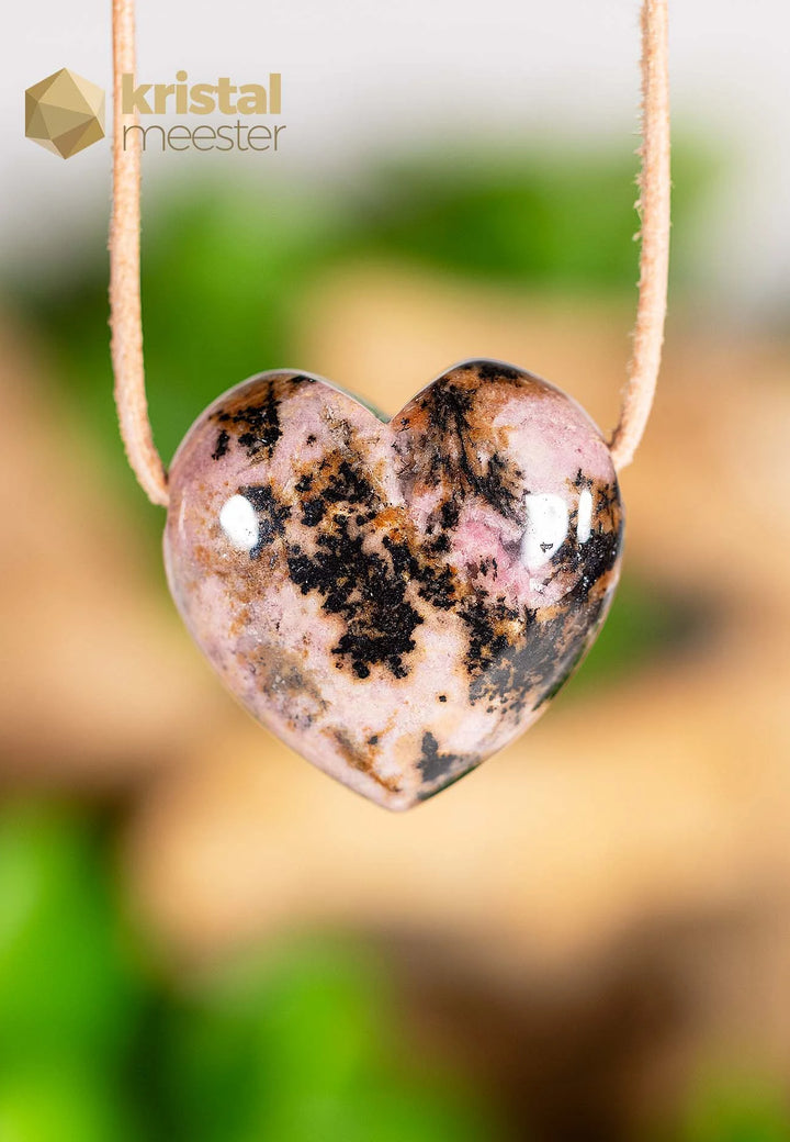 Rhodonite Heart Pendant - no. 4