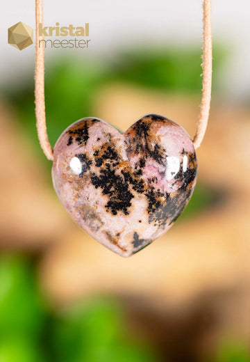 Rhodonite Heart Pendant - no. 4