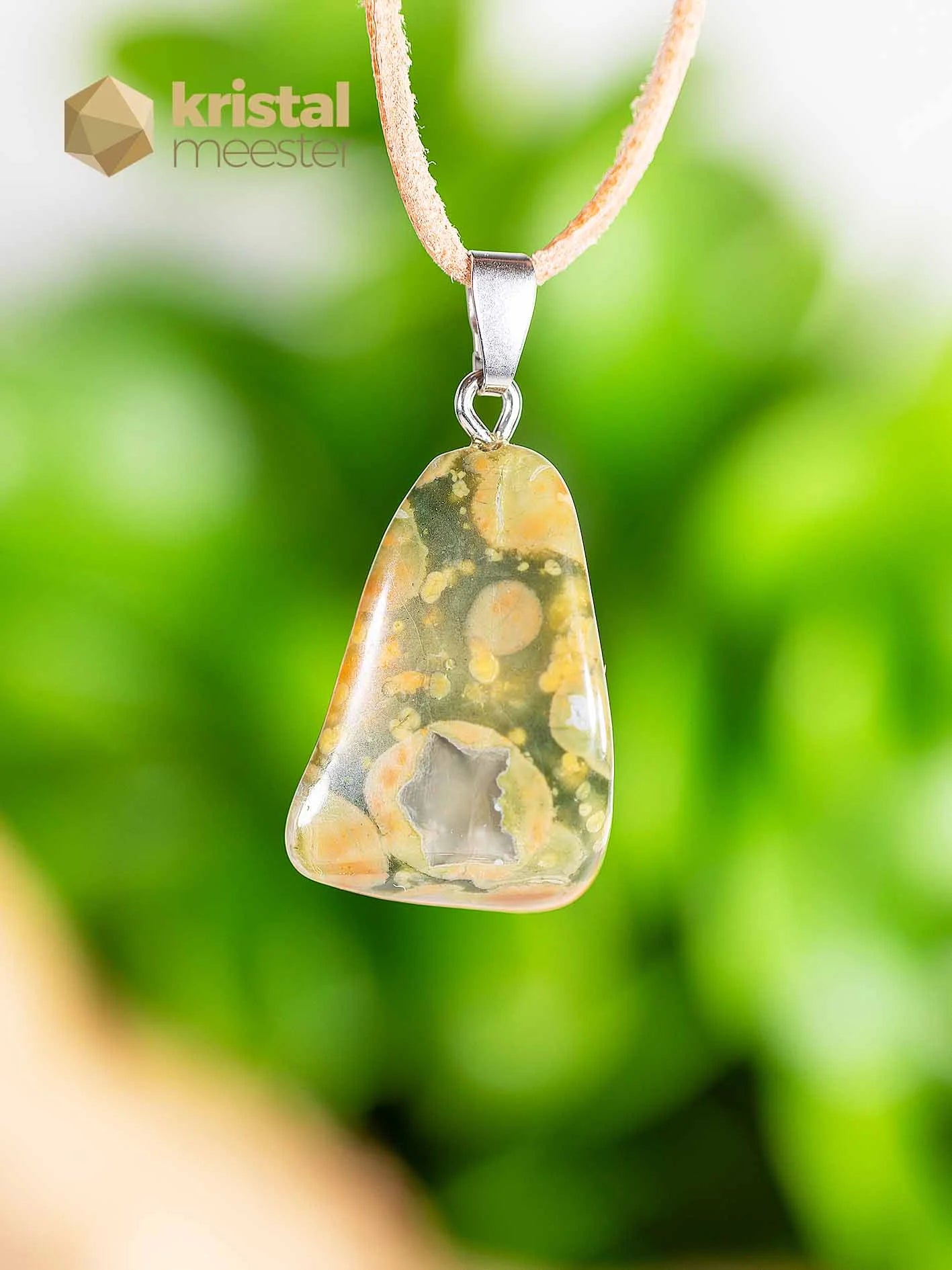 Rhyolite Pendant with silver loop - no. 1