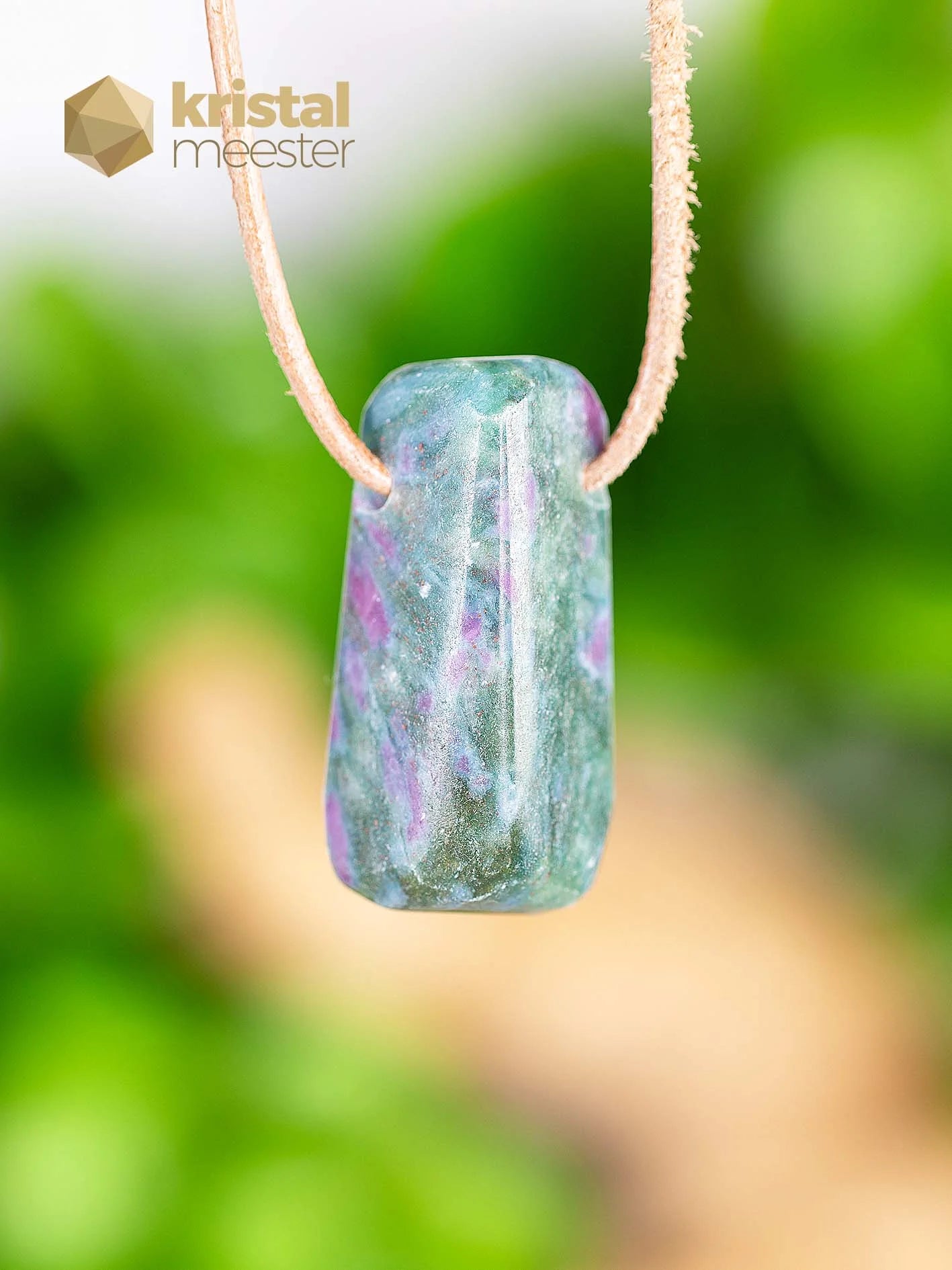 Ruby in Fuchsite Pendant drilled - no. 2