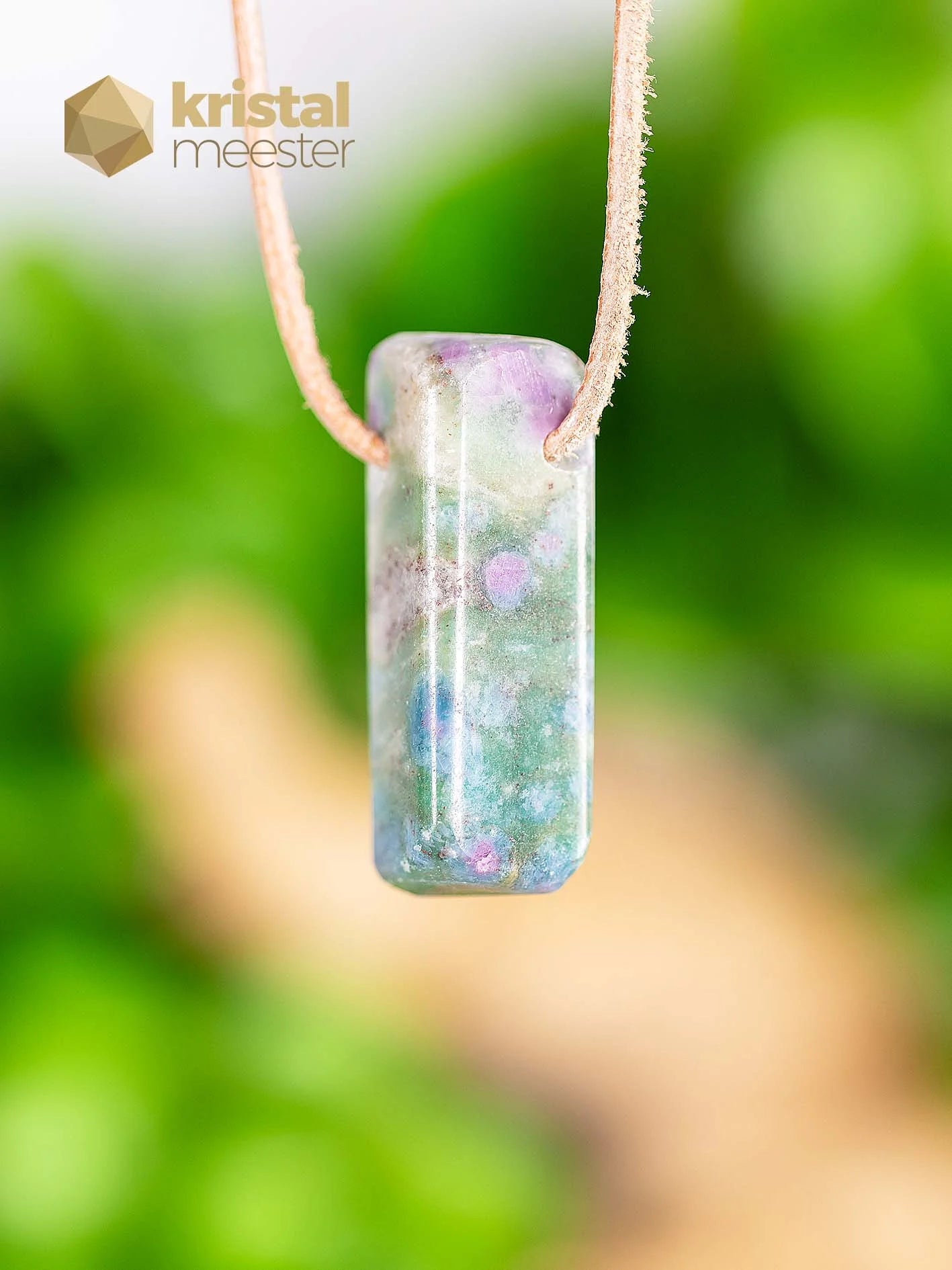 Ruby in Fuchsite Pendant drilled - no. 3