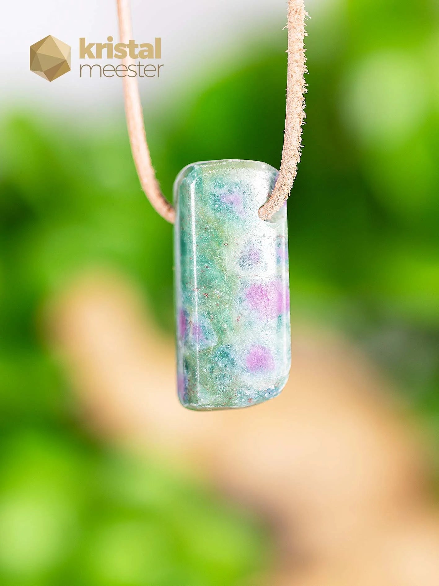 Ruby in Fuchsite Pendant drilled - no. 4