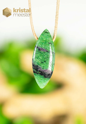 Robijn in Zoisiet Hanger, ovaal - nr. 1