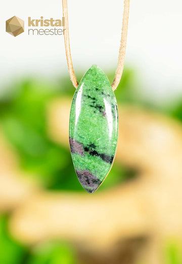 Robijn in Zoisiet Hanger, ovaal - nr. 2