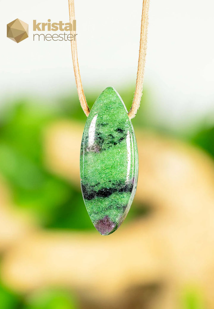 Robijn in Zoisiet Hanger, ovaal - nr. 3