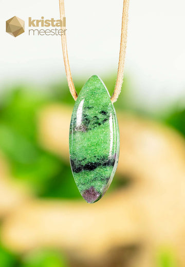 Robijn in Zoisiet Hanger, ovaal - nr. 3