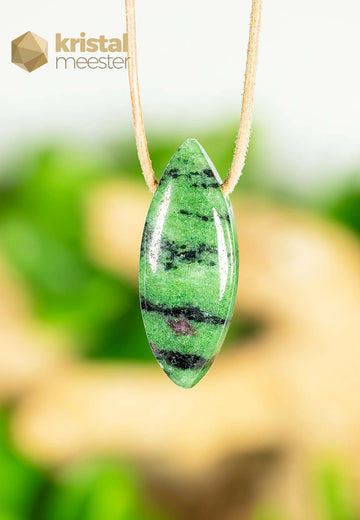 Robijn in Zoisiet Hanger, ovaal - nr. 4