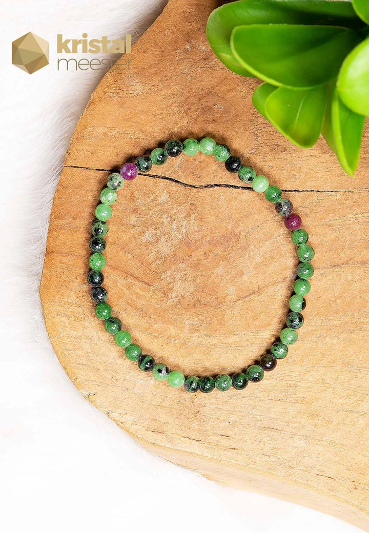 Ruby in Zoisite Ball Bracelet - 4 mm