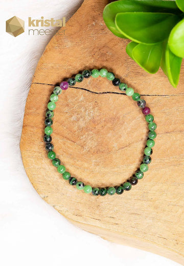 Ruby in Zoisite Ball Bracelet - 4 mm