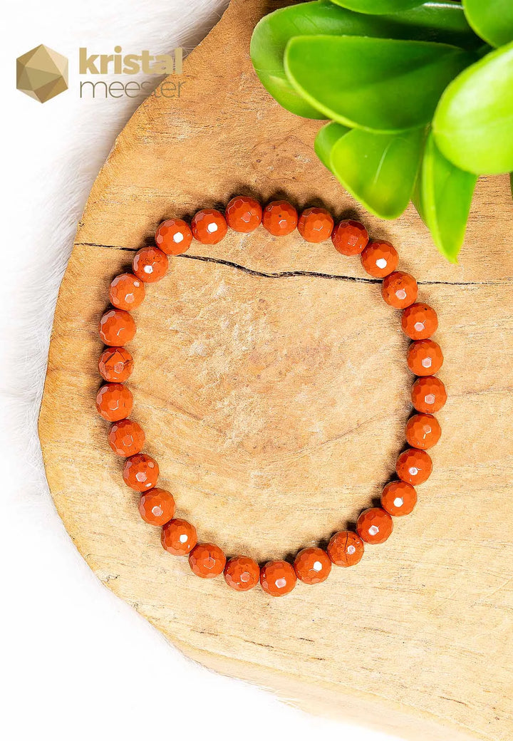 Red Jasper Faceted Bracelet - 6 mm 