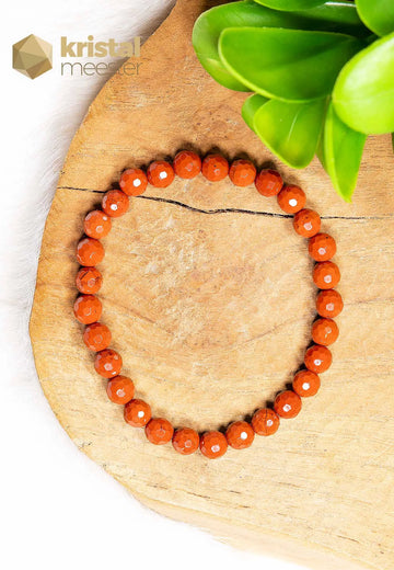 Red Jasper Faceted Bracelet - 6 mm 