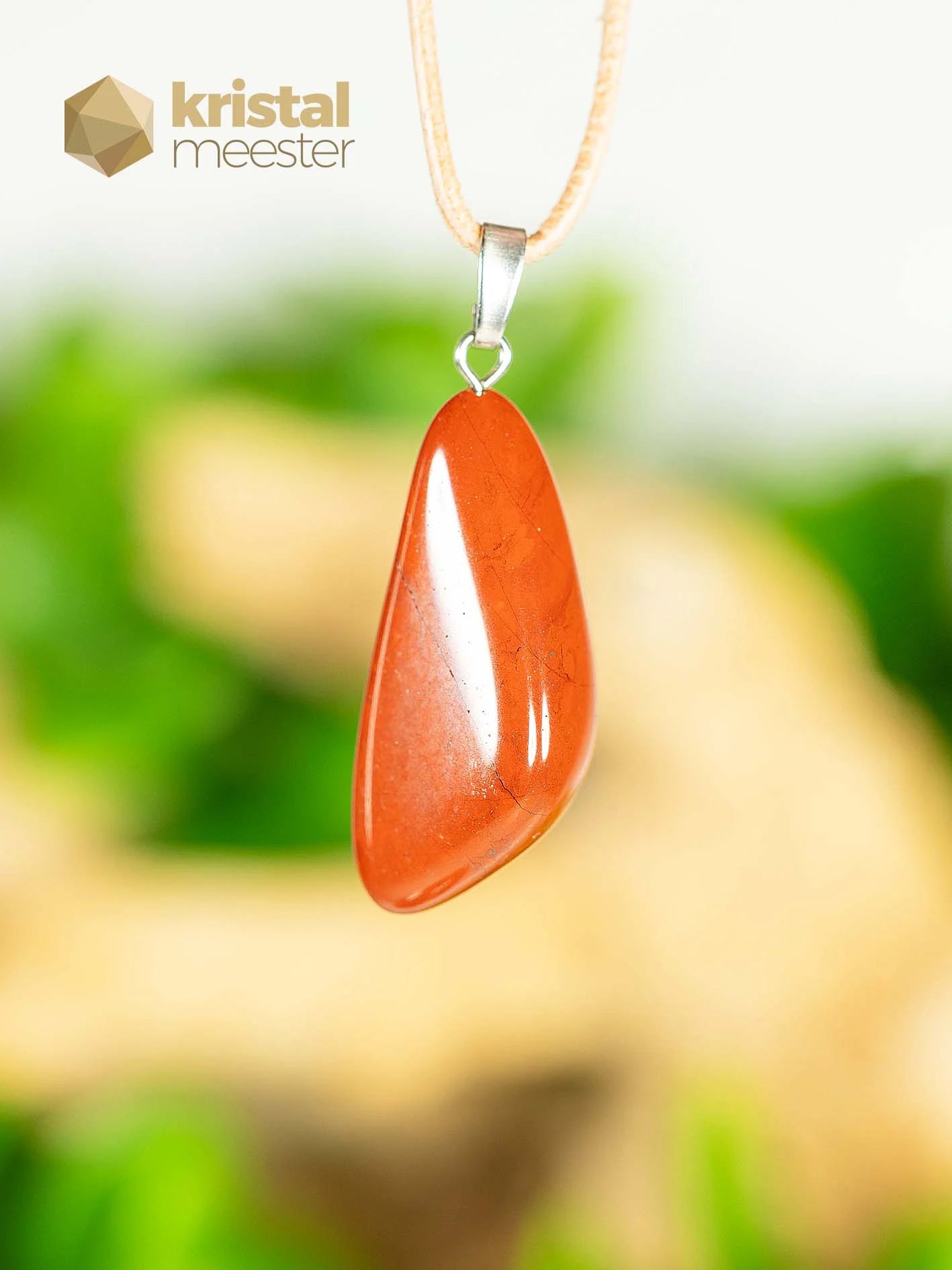 Red Jasper pendant with silver loop - no. 2