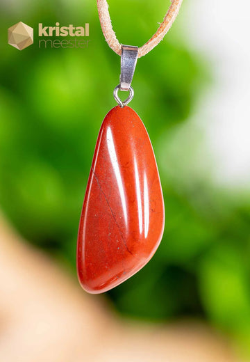 Rode Jaspis hanger met zilver oog - nr. 4