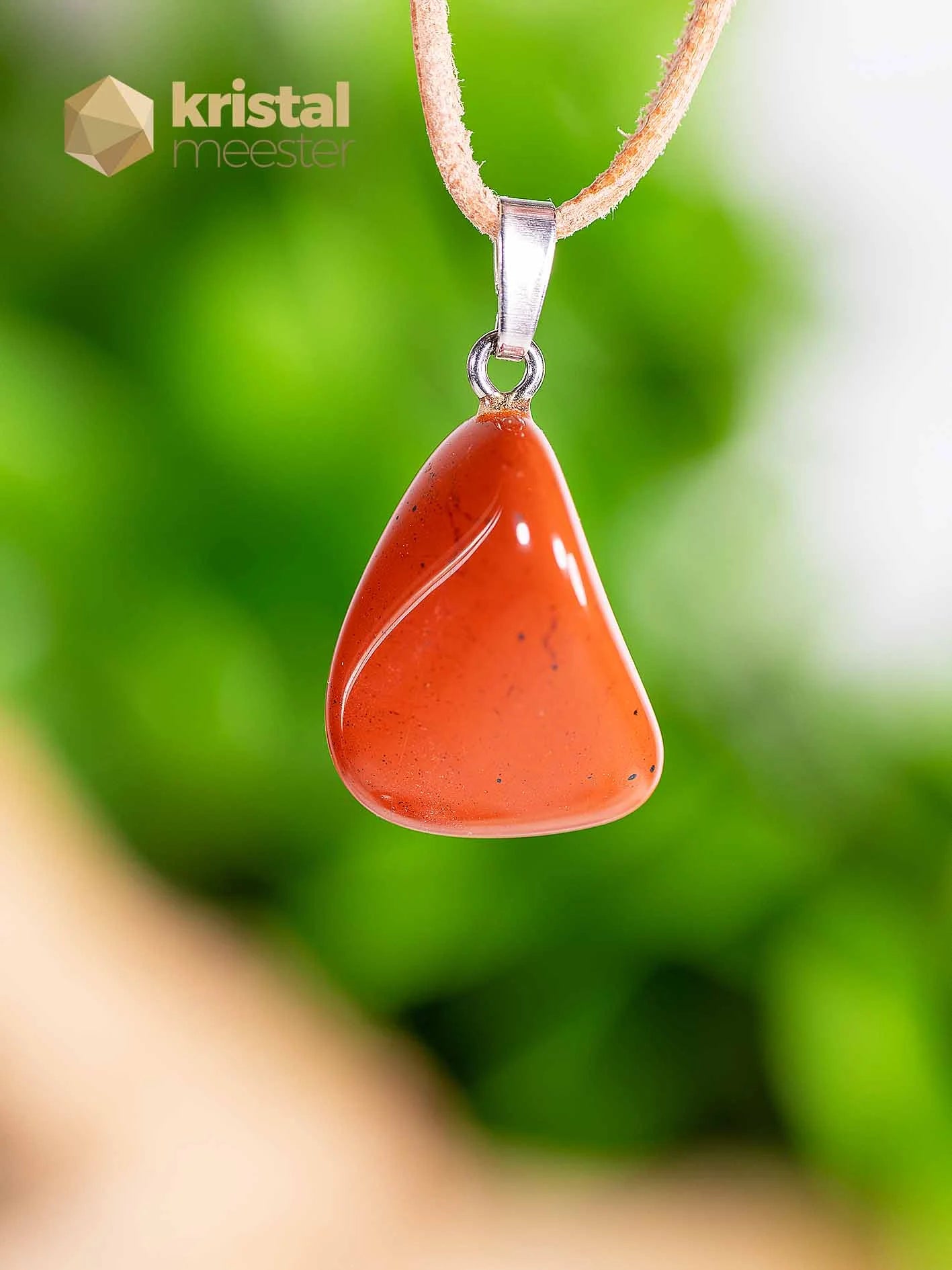Red Jasper pendant with silver loop - no. 5
