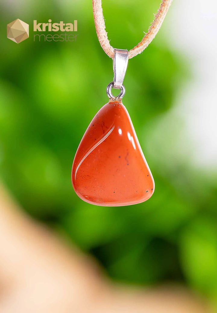 Red Jasper pendant with silver loop - no. 5