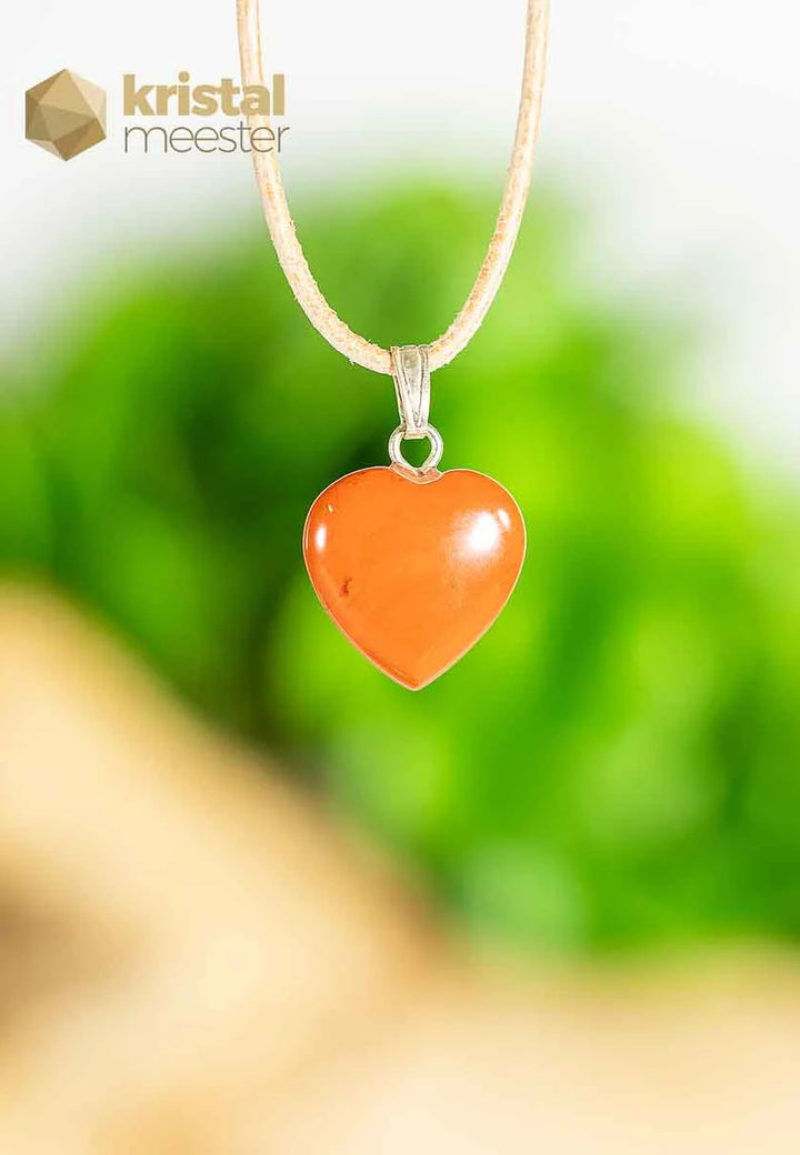 Red Jasper Heart pendant with silver loop