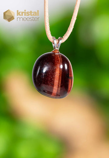 Red Tiger Eye Pendant with silver loop  - no. 1