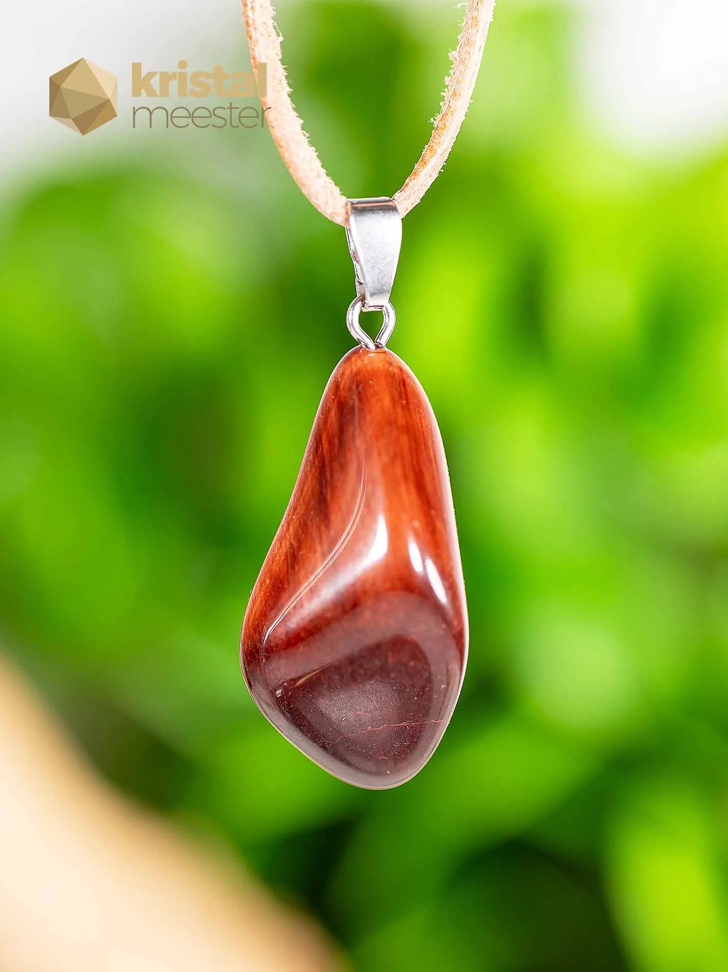 Red Tiger Eye EX Pendant with silver loop  - no. 1