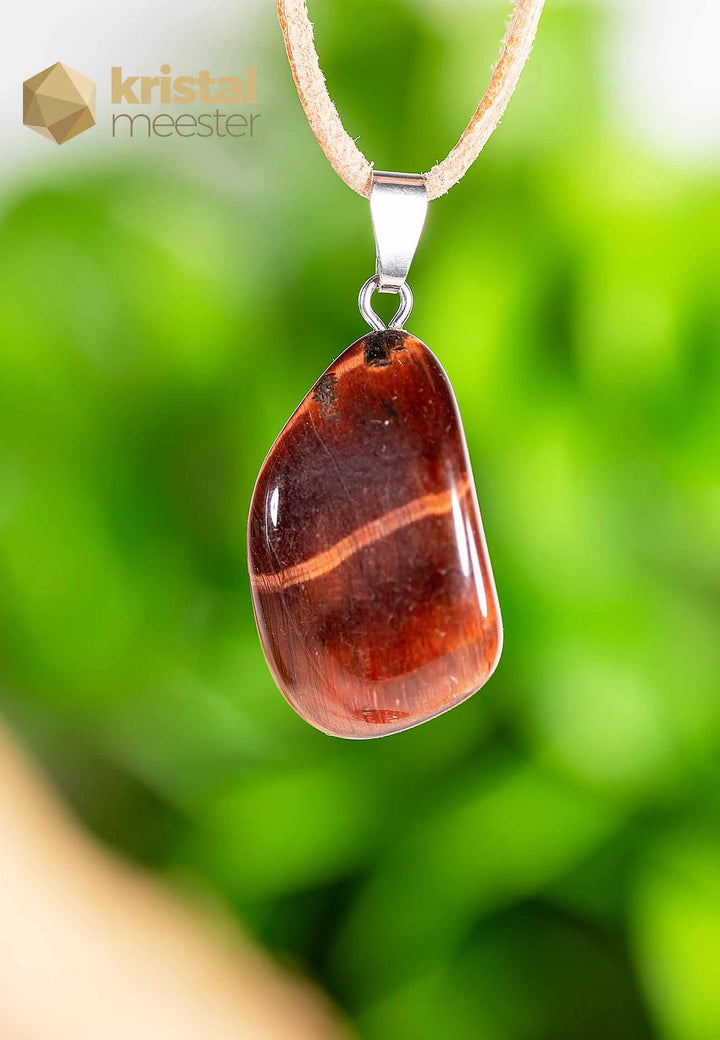 Red Tiger Eye EX Pendant with silver loop  - no. 2