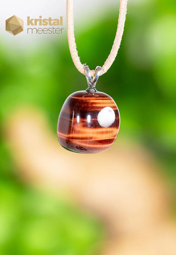 Red Tiger Eye Pendant with silver loop  - no. 3