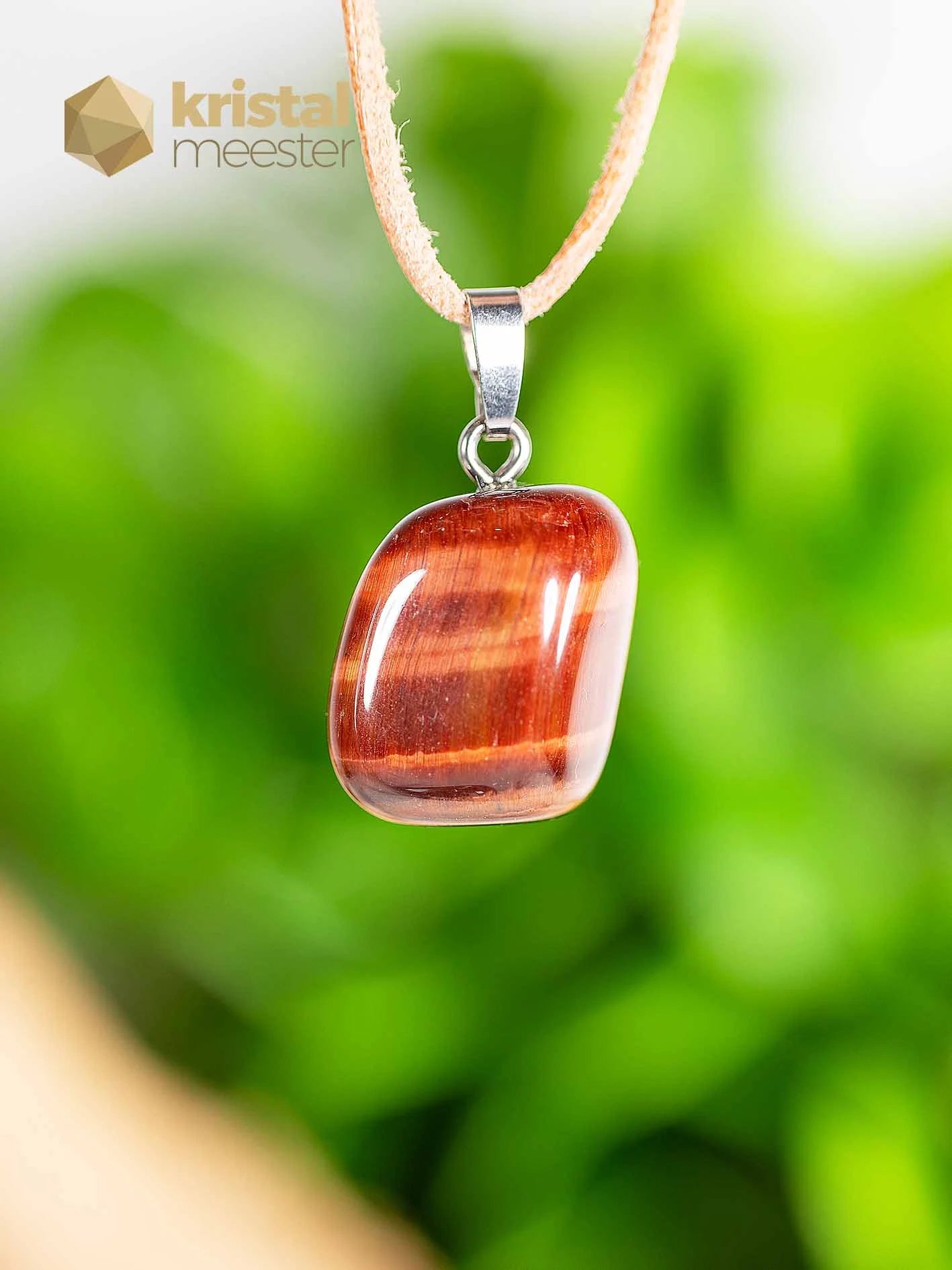 Red Tiger Eye EX Pendant with silver loop  - no. 3