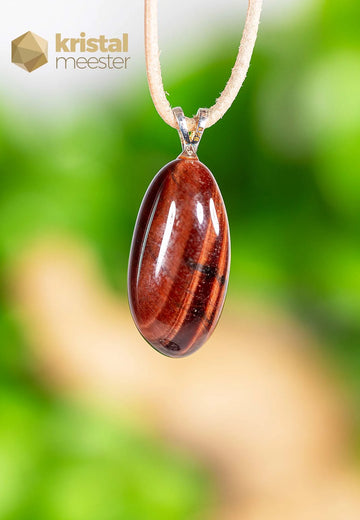 Red Tiger Eye Pendant with silver loop  - no. 4