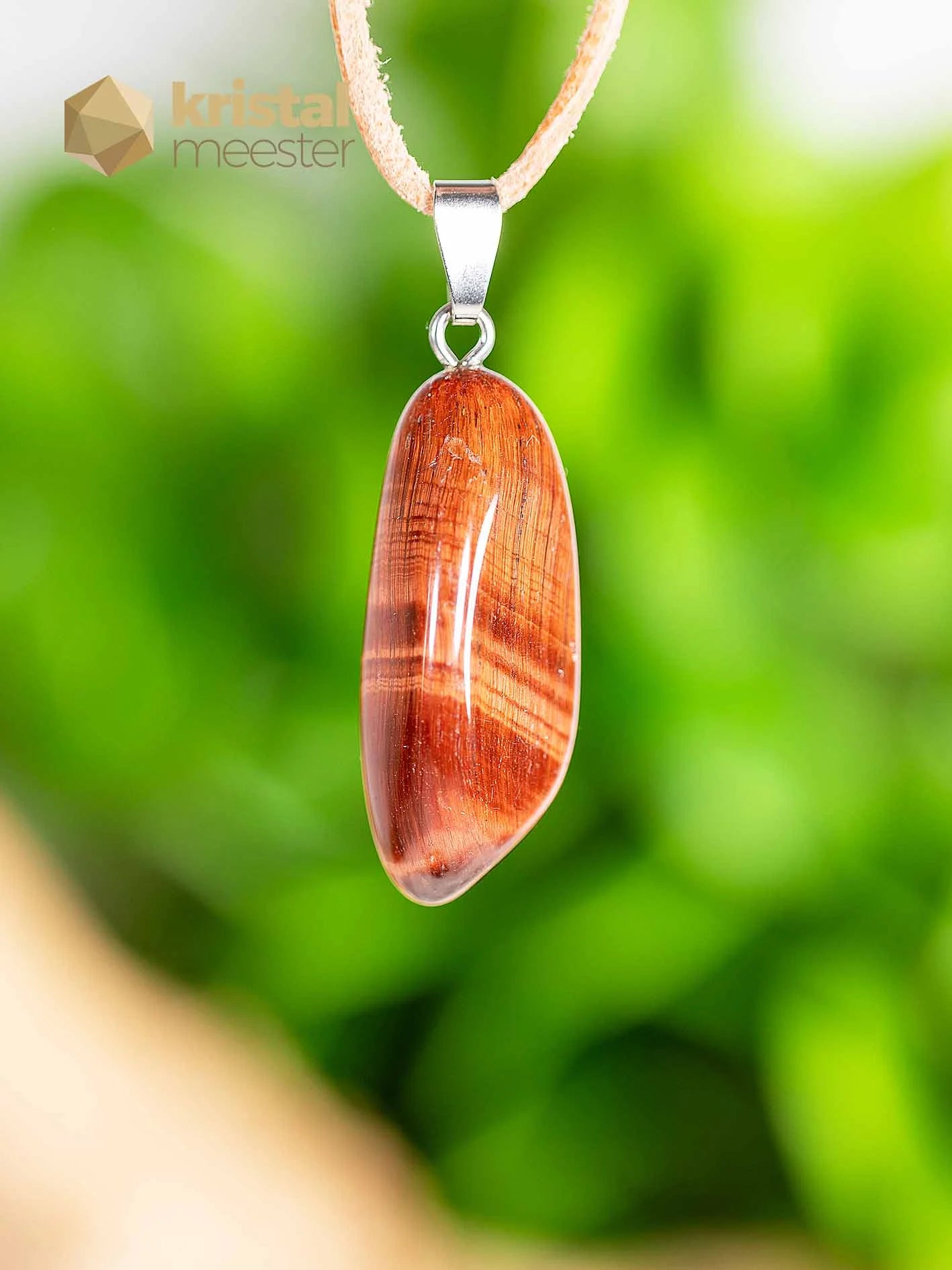 Red Tiger Eye EX Pendant with silver loop  - no. 4