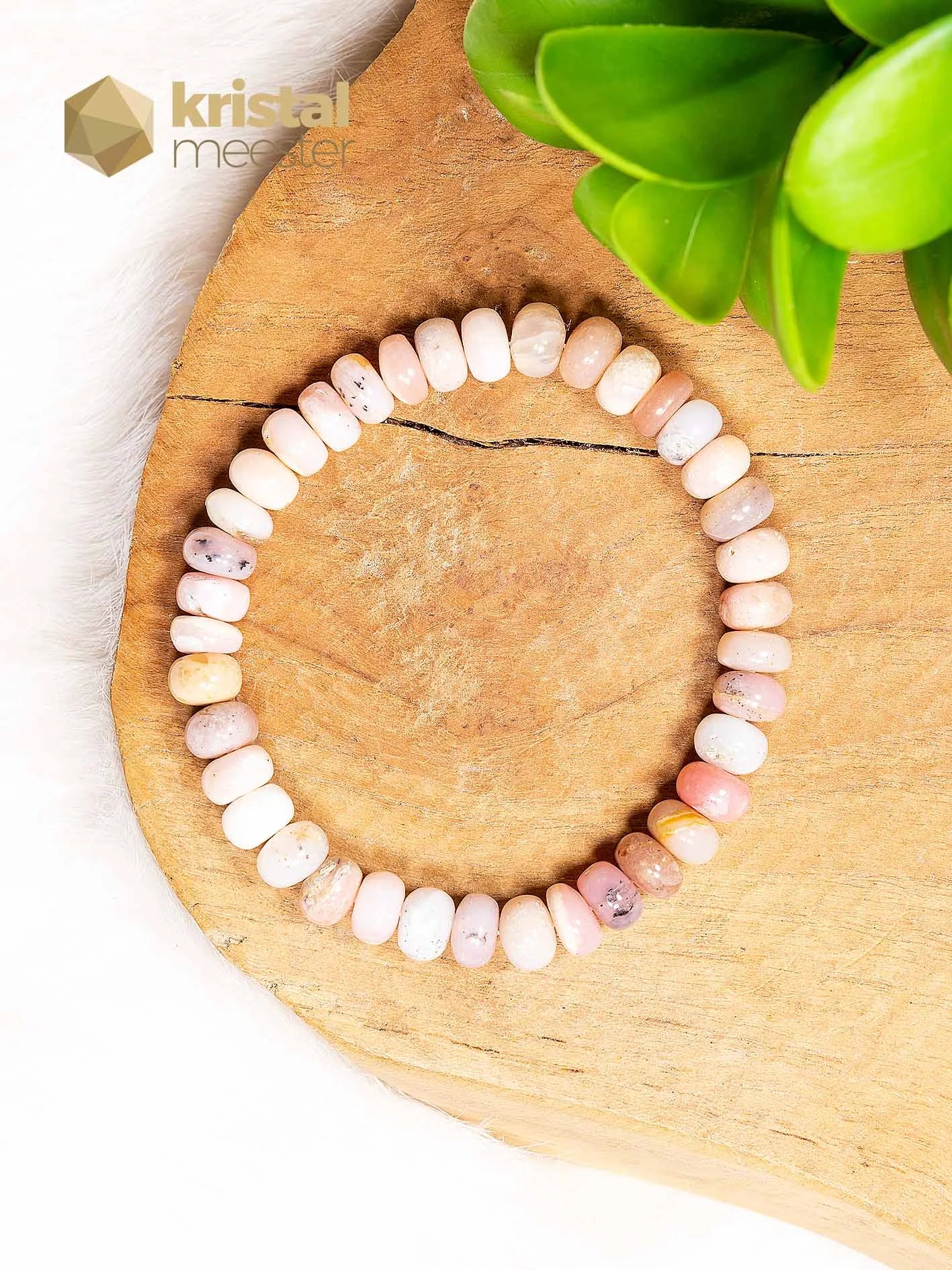 Roze Andes Opaal Armband Rond - 8x5 mm