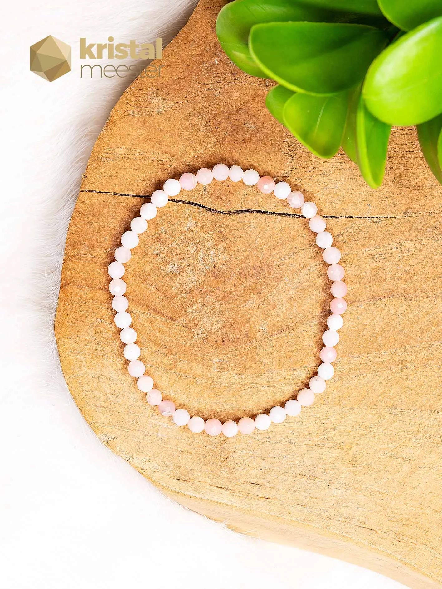 Roze Andes Opaal facet geslepen armband - 3-4 mm