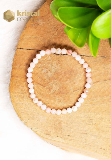 Roze Andes Opaal facet geslepen armband - 4 mm - Kind