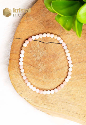 Pink Andean Opal Ball Bracelet - 3-4 mm